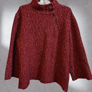 Habitat Confetti Funnel Neck Pullover Loose Fit Sweater